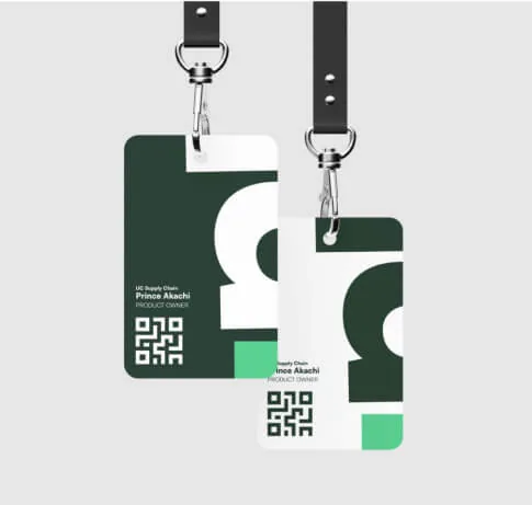 Innlog badges in the brand colours