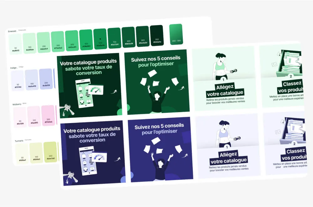 Innlog social media visual kit in several colour variants